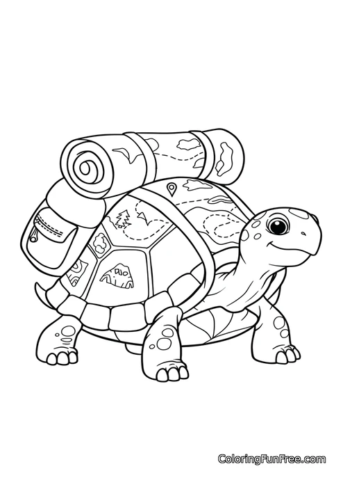 Traveler turtle with backpack