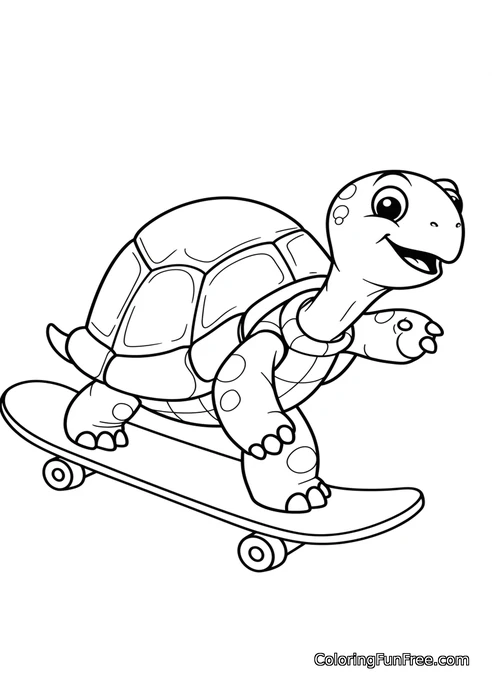 Turtle on skateboard