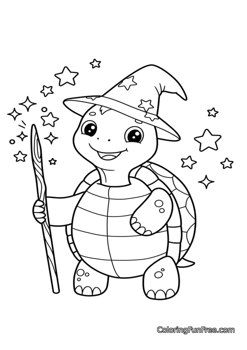 Wizard turtle with magic wand