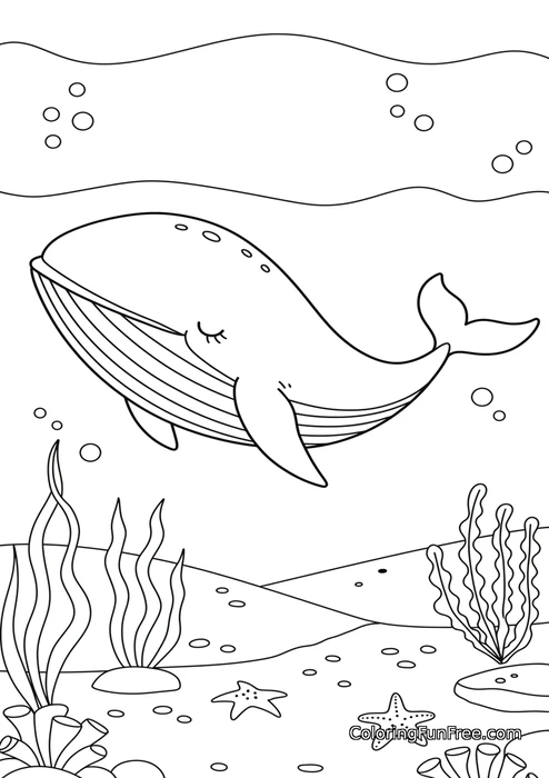 Sleeping whale underwater