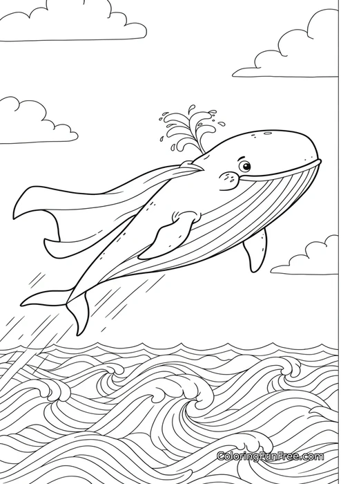 Superhero whale flying