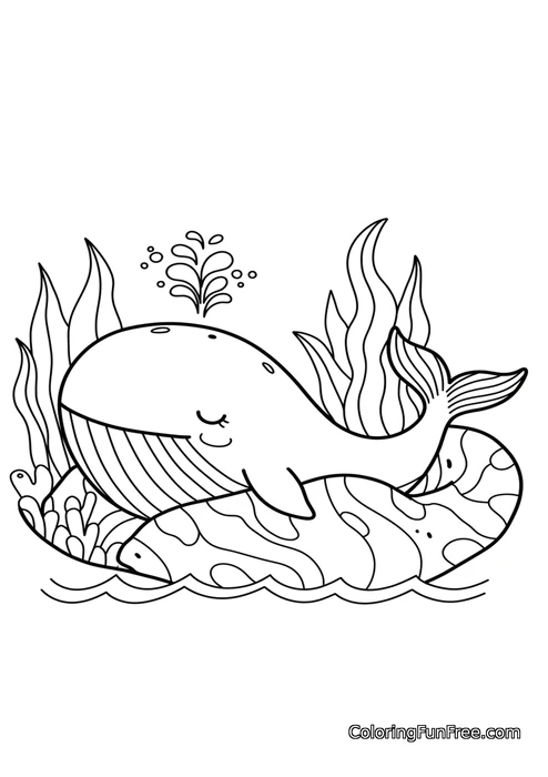 Whale resting on rock