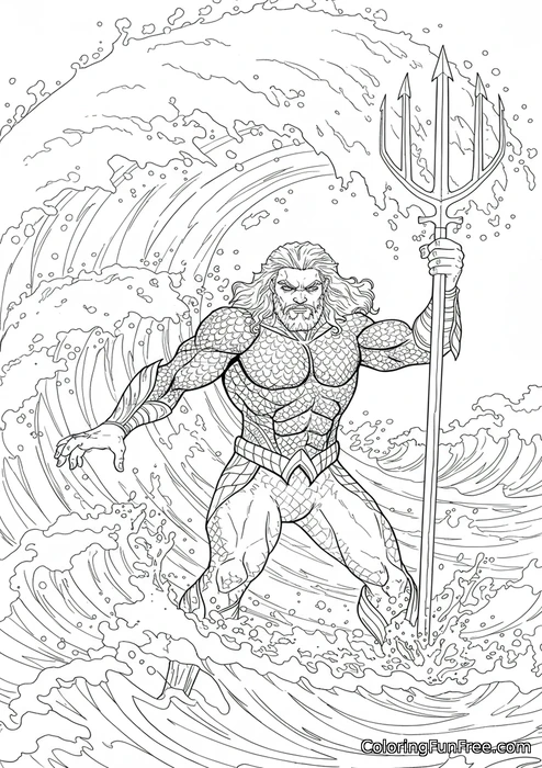 Aquaman in stormy waves