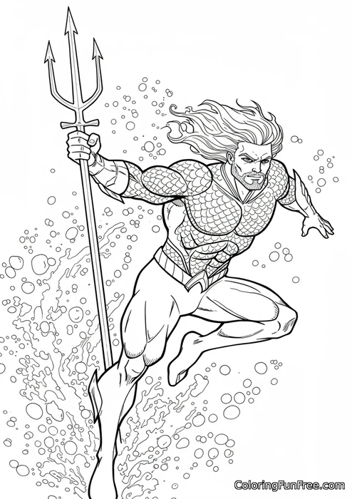 Aquaman jumping in action