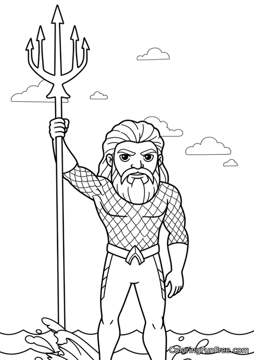 Aquaman rising from waves