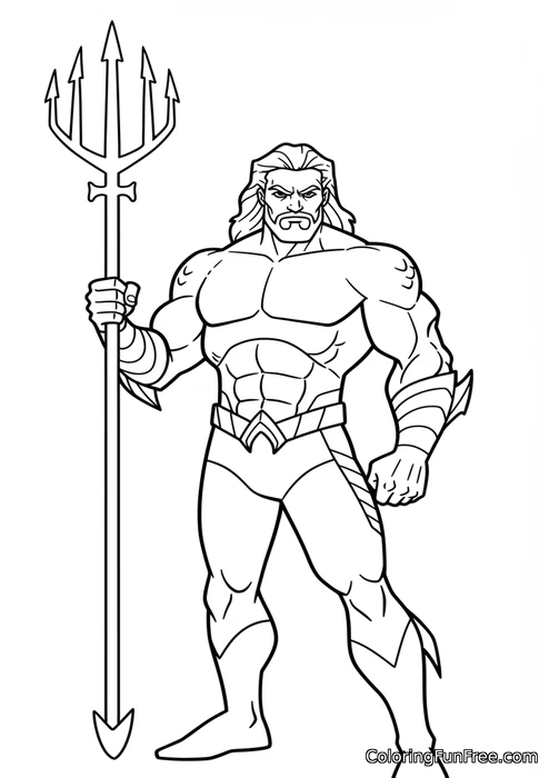 Aquaman standing with trident