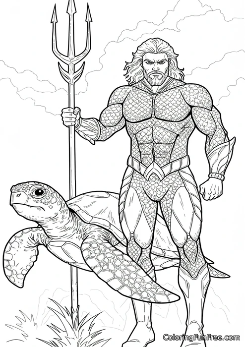 Aquaman with turtle
