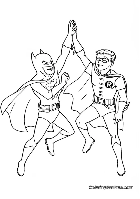 Batman and robin standing