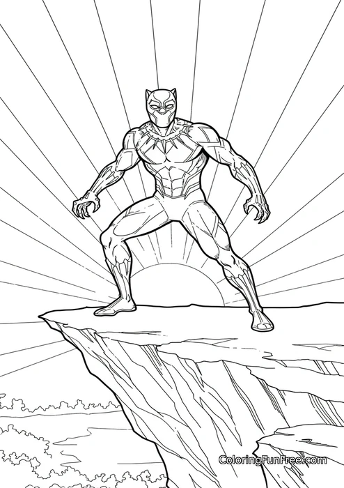 Black panther on cliff edge