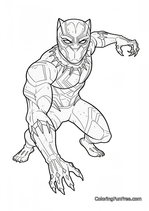 Black panther pouncing stance