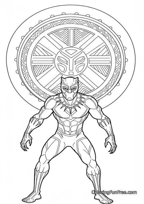 Black panther with wakandan shield
