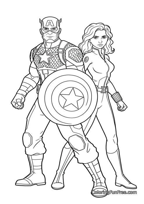 Captain America and Black Widow
