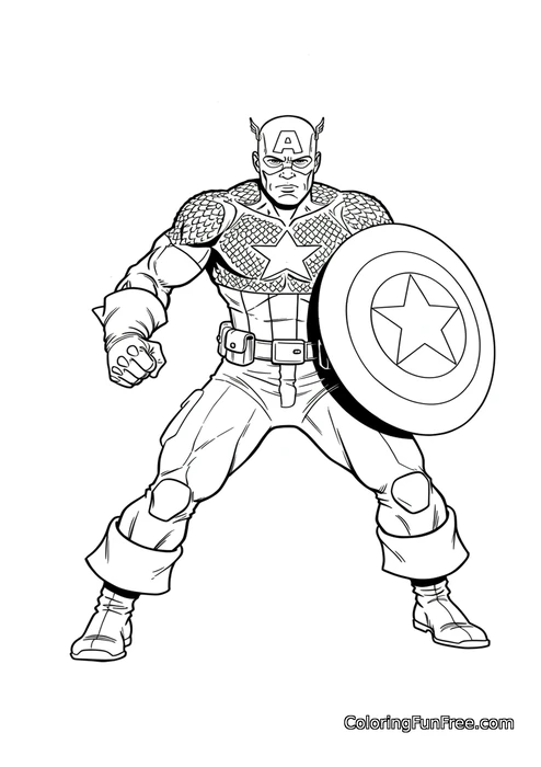 Captain America fighting stance