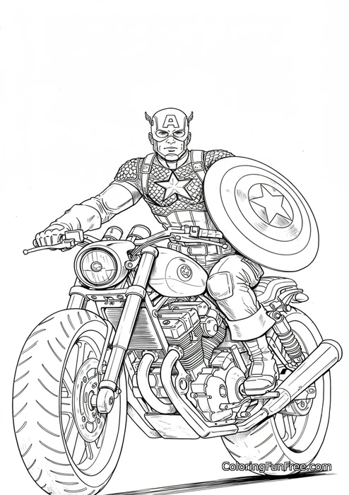 Captain America on motorcycle