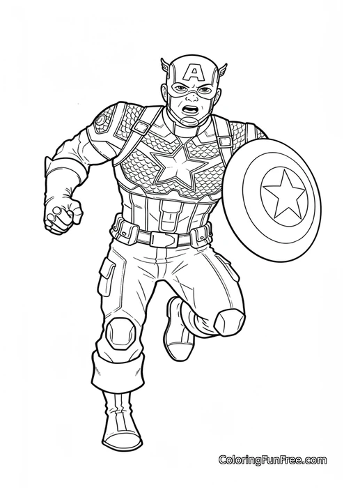 Captain America running action pose