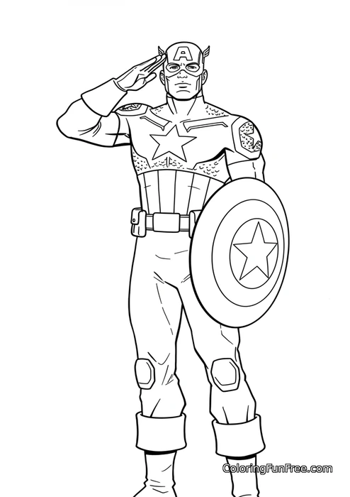 Captain America saluting