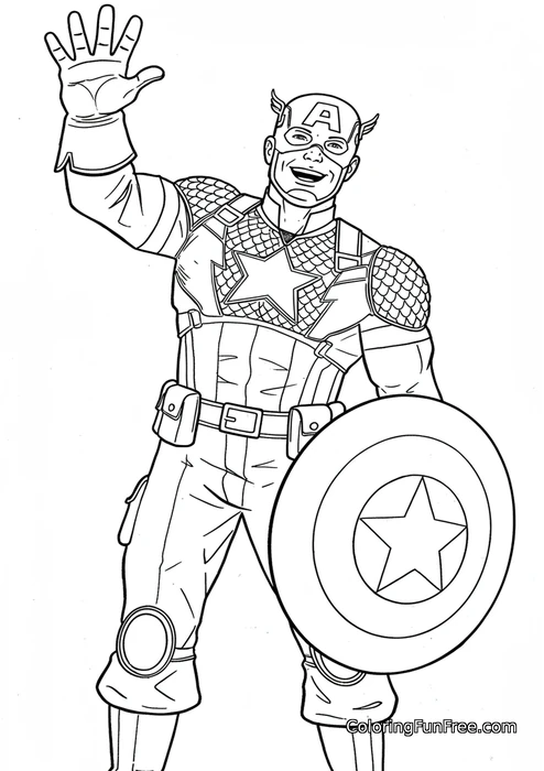 Captain America waving