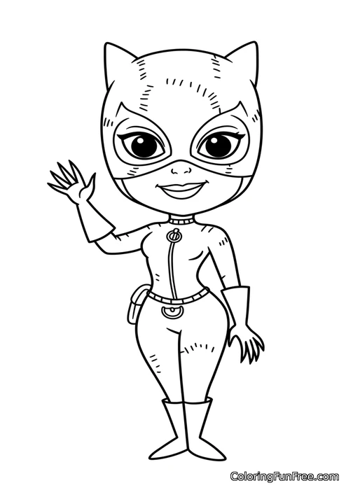 Catwoman chibi style standing