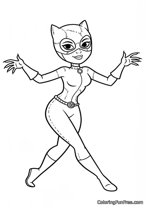 Catwoman in dynamic jump