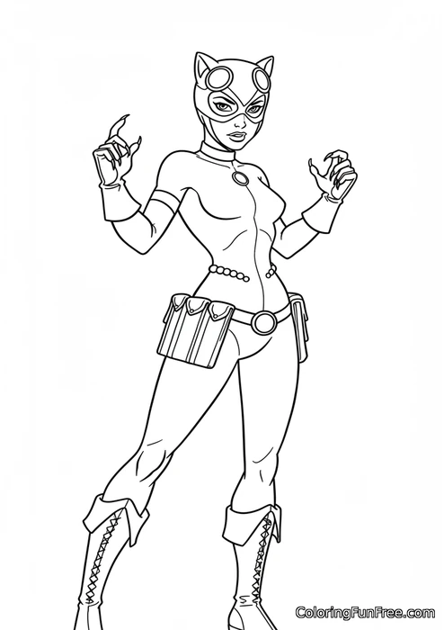 Catwoman standing with hand up