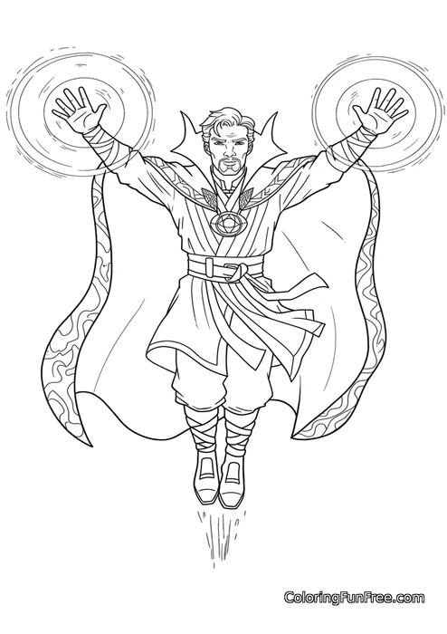 Doctor Strange levitating