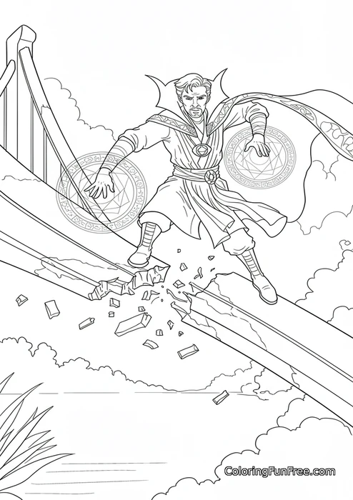 Doctor Strange on breaking bridge