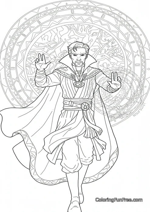 Doctor Strange with magic mandala