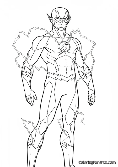 Flash standing muscular pose