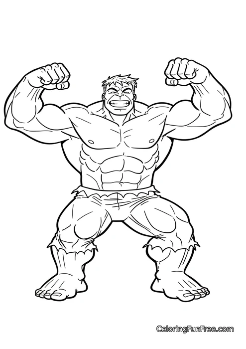 Hulk flexing muscles