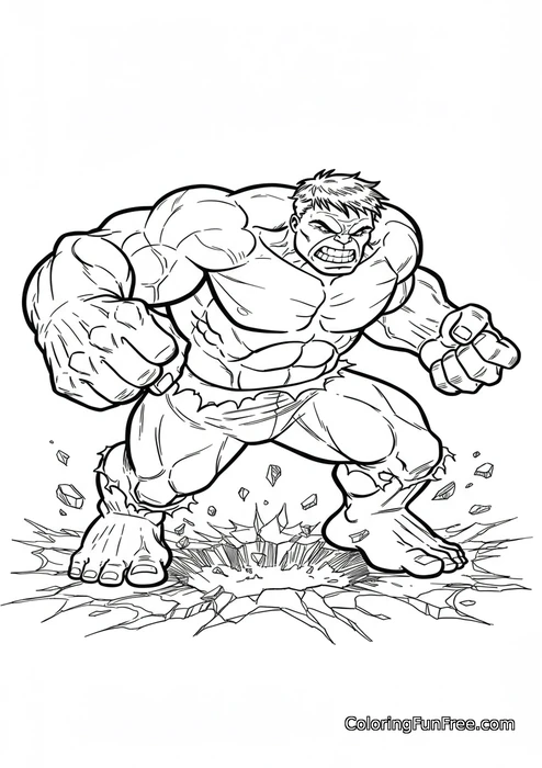 Hulk smashing ground