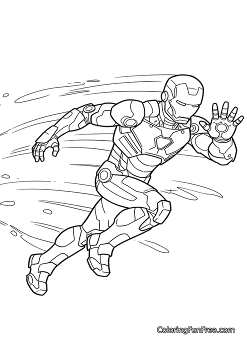 Iron man running action pose