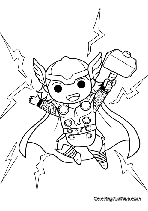 Chibi thor with lightning