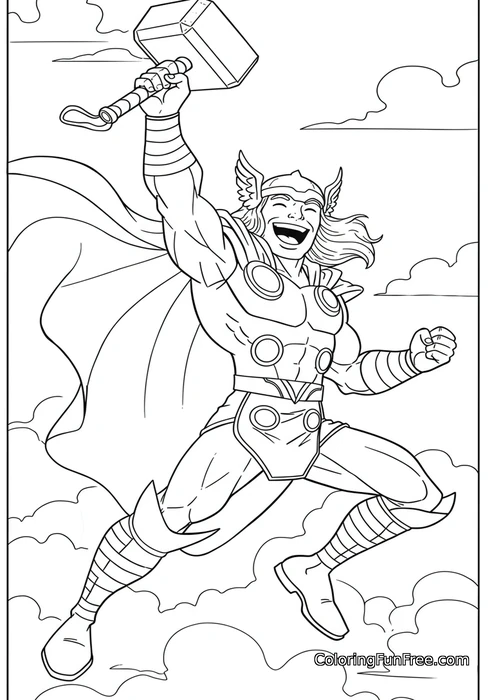 Happy thor flying