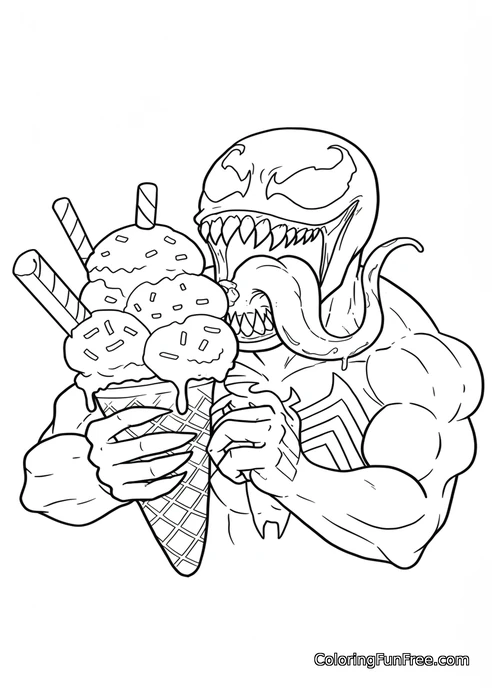 Venom eating ice cream
