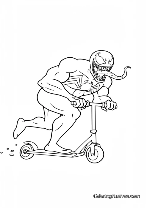 Venom on scooter