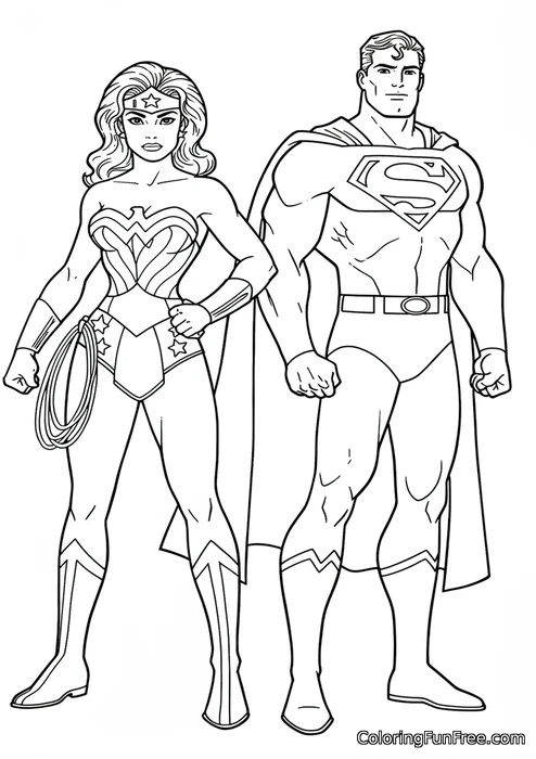 Wonder woman and superman standing together