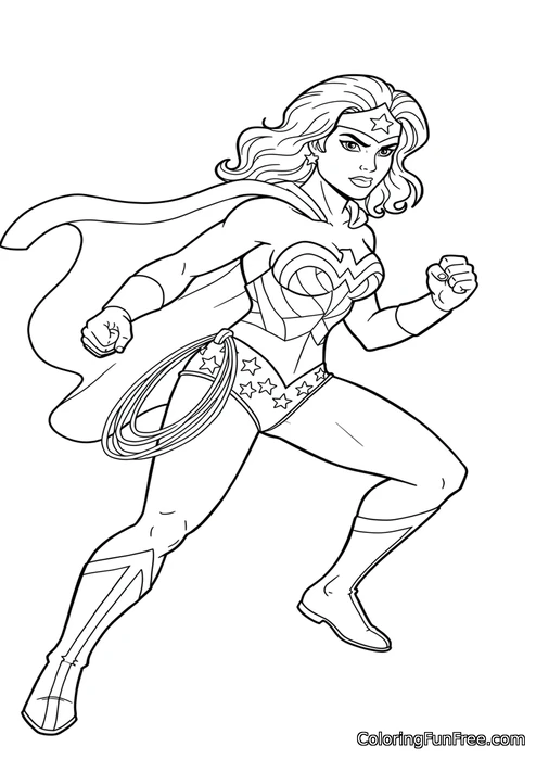 Wonder woman running in action