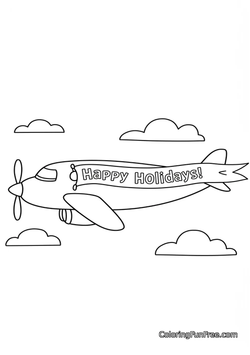 Happy holidays airplane