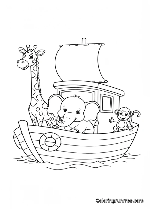 Animals on a boat