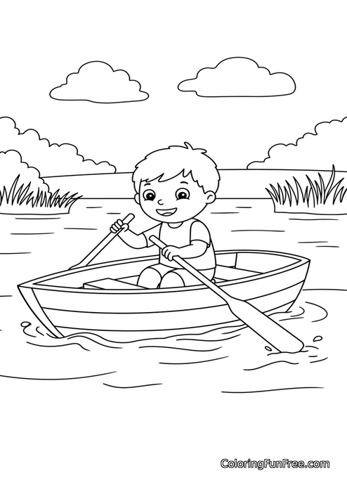 Boy in a rowboat