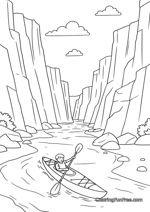 Kayaking in a canyon