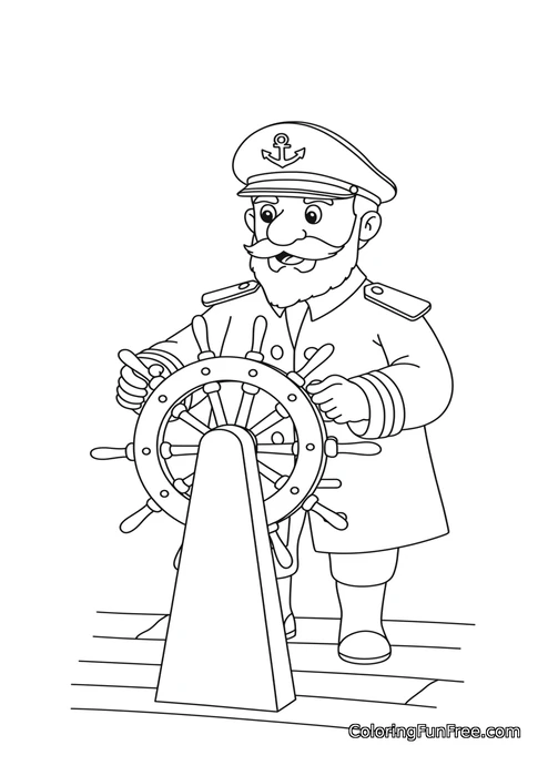 Ship captain at the helm