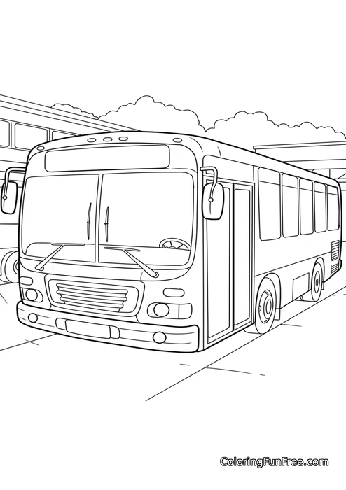 Bus at a station