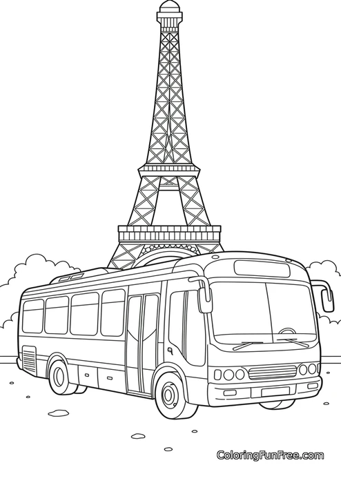 Bus at the Eiffel Tower