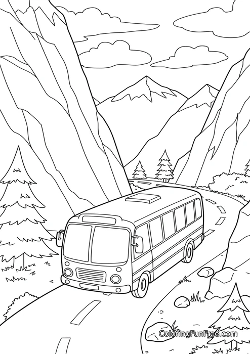 Bus on a mountain road