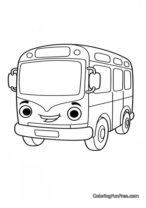 Cute cartoon bus with face