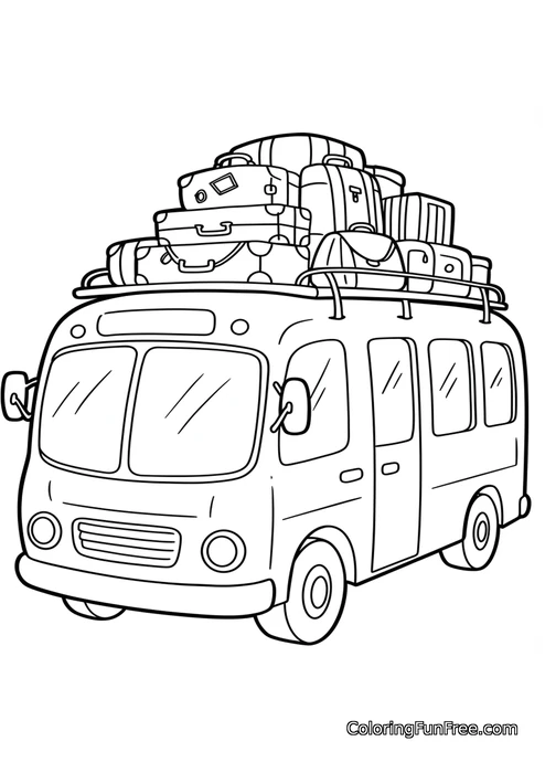Travel bus with luggage