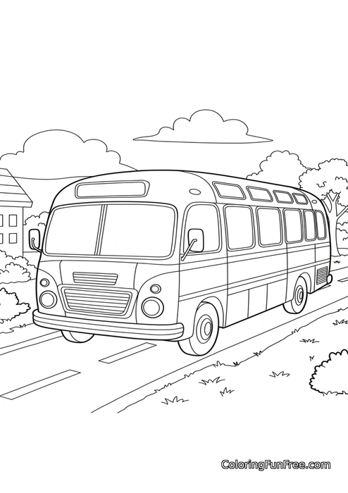 Vintage bus on a road