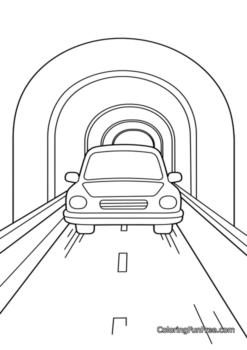 Car in a tunnel