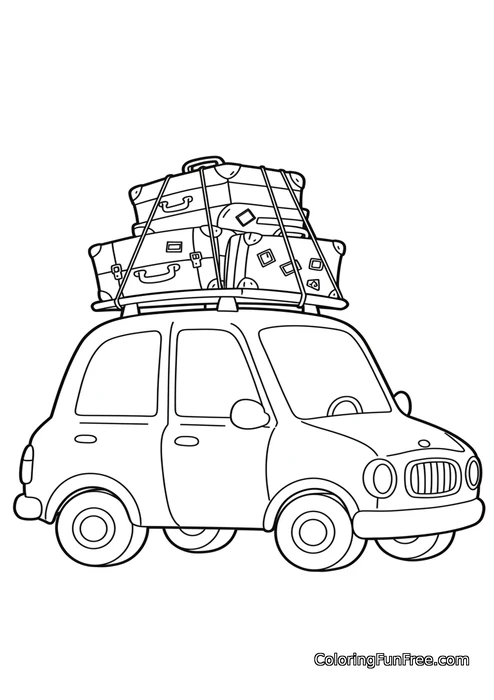 Car packed for a road trip